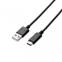(まとめ)エレコム USB2.0ケーブル(認証品、A-C) U2C-AC20NBK【×2セット】