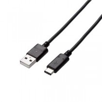 (まとめ)エレコム USB2.0ケーブル(認証品、A-C) U2C-AC30NBK【×2セット】