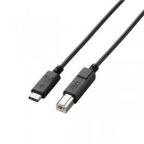 (まとめ)エレコム USB2.0ケーブル(認証品、C-B) U2C-CB05NBK【×3セット】