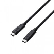 (まとめ)エレコム USB3.1ケーブル(認証品、C-C) USB3-CCP05NBK【×2セット】