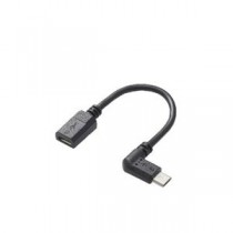 (まとめ)エレコム micro-USB L字変換ケーブル(左側接続タイプ) TB-MBFMBL01BK【×5セット】