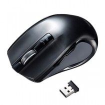 (まとめ)サンワサプライ ワイヤレスブルーLEDマウス(ブラック) MA-WBL38BK【×2セット】