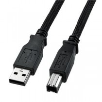 (まとめ)サンワサプライ ナイロンメッシュUSB2.0ケーブル KU20-NM15K【×5セット】