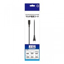 (まとめ)コロンバスサークル PS4/PS3/PS2/PS1/PS Vita/PSP用マルチ電源コード CC-MDCA-BK【×5セット】