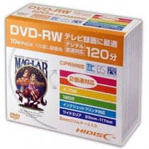 (まとめ)HIDISC DVD-RW 録画用5mmスリムケース10P HDDRW12NCP10SC【×5セット】