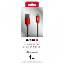 (まとめ)NISSAN 公式ライセンス品 NISMO CHARGE ＆ SYNC USB CABLE FOR IPHONE RED NMUJ-LP1RD【×2セット】