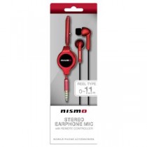 (まとめ)NISSAN 公式ライセンス品 NISMO STEREO EARPHONEMIC WITH REMOTE CONTROLLER RED NM-ES36RD【×2セット】