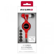 (まとめ)NISSAN 公式ライセンス品 NISMO STEREO EARPHONE RED NM-ES37RD【×3セット】