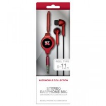 (まとめ)NISSAN 公式ライセンス品 GT-R STREO EARPHONEMIC WITH REMOTE CONTROLLER RED NR-ES36RD【×2セット】