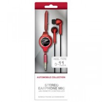 (まとめ)NISSAN 公式ライセンス品 FAIRLADY Z STREO EARPHONEMIC WITH REMOTE CONTROLLER RED NZ-ES36RD【×2セット】