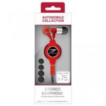 (まとめ)NISSAN 公式ライセンス品 FAIRLADY Z STREO EARPHONEMIC RED NZ-ES37RD【×3セット】
