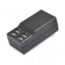 （まとめ）日本トラストテクノロジー USB充電器 4ポート 4.2A ブラック USBAC4P4ABK【×2セット】