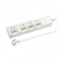 (まとめ)YAZAWA 個別スイッチ付節電タップ Y02442WH【×3セット】