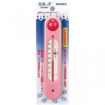 (まとめ)EMPEX 吸盤付 浮型 湯温計 元気っ子 TG-5103 ピンク【×5セット】