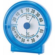 (まとめ)EMPEX 温度・湿度計 シュクレ温度・湿度計 TM-5526 クリアブルー【×5セット】