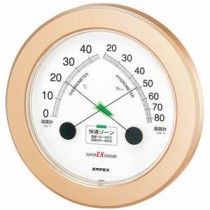 (まとめ)EMPEX 温度・湿度計 スーパーEX高品質 温度・湿度計 壁掛用 EX-2738 シャンパンゴールド【×2セット】