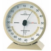 (まとめ)EMPEX 温度・湿度計 スーパーEX高品質 温度・湿度計 卓上用 EX-2718 シャンパンゴールド【×3セット】