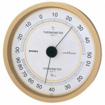 (まとめ)EMPEX 温度・湿度計 スーパーEX高品質 温度・湿度計 壁掛用 EX-2748 シャンパンゴールド【×2セット】