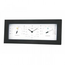 (まとめ)EMPEX置き掛け兼用 MONO 温度計・時計・湿度計 MN-4841 ホワイト【×2セット】
