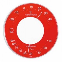 EMPEX 温度・湿度計 セレナカラー 丸型 置き掛け兼用 LV-4355 レッド