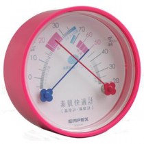 (まとめ)EMPEX 温度湿度計 素肌快適計 TM-4715 プレミアムローズ【×5セット】