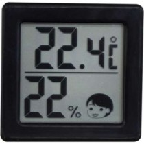 （まとめ）DRETEC 温湿度計 小さいデジタル温湿度計 ブラック O-257BK【×5セット】