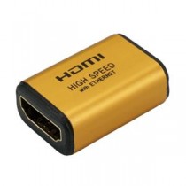 （まとめ）HORIC HDMI中継アダプタ ゴールド HDMIF-027GD【×10セット】