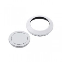 (まとめ)エツミ メタルインナーフード+キャップセット37mm(ホワイト) E-6466【×2セット】