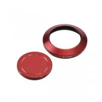 (まとめ)エツミ メタルインナーフード+キャップセット37mm(レッド) E-6467【×2セット】