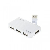 (まとめ)エレコム USB2.0ハブ(ケーブル収納タイプ) U2H-YKN4BWH【×5セット】