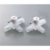 ミニチュアCTFE3方コックB-4-3T テフロンジョイント
