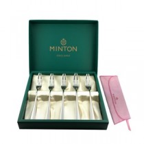 【MINTON】Sシリーズ ケーキフォーク5pcs.セット(ファブリック付) シルバー