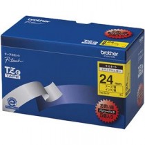ブラザー工業 TZeテープ ラミネートテープ(黄地/黒字) 24mm 5本パック TZe-651V