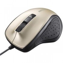 バッファロー(サプライ) 有線BlueLED光学式マウス 静音/5ボタン/DPI切り替えボタン ゴールド BSMBU300GD