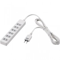 バッファロー（サプライ） 2ピン式電源タップ 6個口 2.5m ホワイト 雷サージ付 BTWTK2625WH