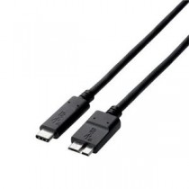（まとめ） エレコム USB3.1ケーブル（認証品、C-microB） USB3-CMB05NBK 【×2セット】