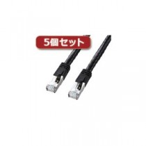 5個セット サンワサプライ PoE CAT6LANケーブル（10m） KB-T6POE-10BKX5