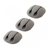 （まとめ） ミヨシ ケーブルホルダー 丸型 2本用 グレー CM-CHO／GY 【×5セット】