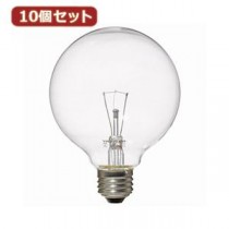 YAZAWA 10個セット ボール電球100W形クリア GC100V90W95X10