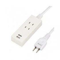 （まとめ） YAZAWA 2AC2USB2.1A1.5mホワイト Y024015WH2U 【×3セット】