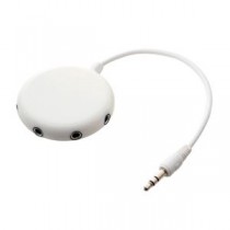 （まとめ） ミヨシ 5分配ステレオプラグ ホワイト AAC-SP5／WH 【×5セット】