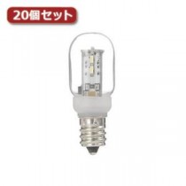 YAZAWA ナツメ形LEDランプ昼白色E12クリア20個セット LDT1NG20E12X20