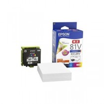 EPSON 純正 4色一体型インクカートリッジ+写真用紙L判100枚セット ICCL81V