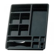（まとめ） ライオン事務器 デスクイントレーW320×D425×H48mm ブラック CS-58 1個 【×5セット】