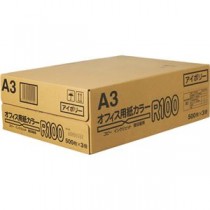 日本紙通商 オフィス用紙カラーR100A3 アイボリー 1箱(1500枚:500枚×3冊)