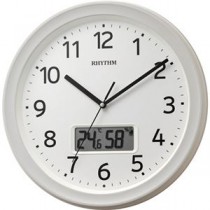 リズム時計 フィットウェーブリブ A02温湿度カレンダー切替表示機能付電波時計 白 8FYA02SR03 1台