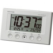 （まとめ）リズム時計 電波デジタル置時計フィットウェーブスマート 8RZ166SR03 1台【×3セット】
