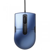 （まとめ）バッファロー 有線BlueLEDマウス静音 3ボタン Mサイズ ブルー BSMBU26SMBL 1個【×3セット】