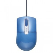 （まとめ）バッファロー 有線光学式マウス 静音3ボタン Mサイズ ブルー BSMOU27SMBL 1個【×5セット】