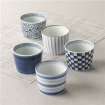 （まとめ） 藍絵変り カップ5客揃 K20507347 【×2セット】